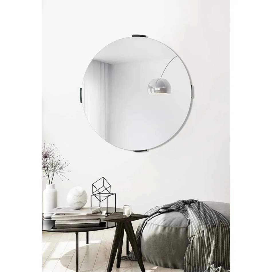Modern Round Design Cantilever Wall Mirror with Frame - Odosso Viadurini