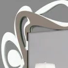 Large Modern Design Decorative Wall Mirror in White and Cocoa - Bocchio Viadurini