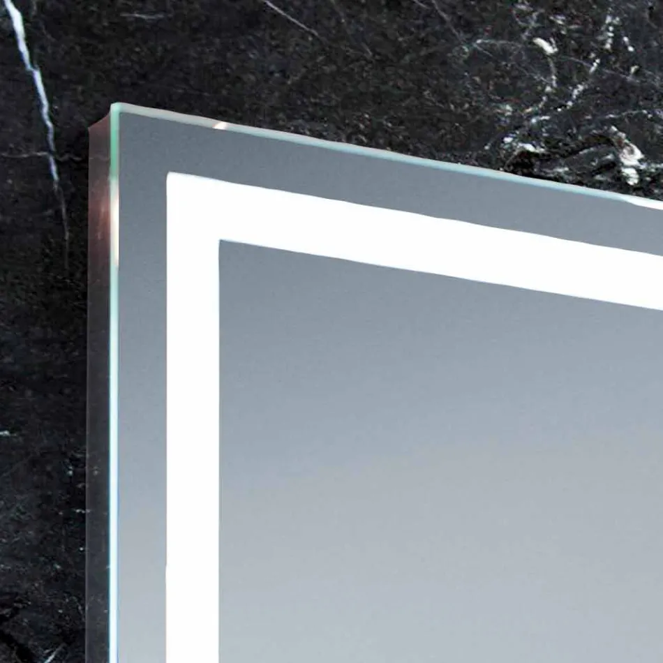 Contemporary bathroom design mirror with Paco LED lighting Viadurini