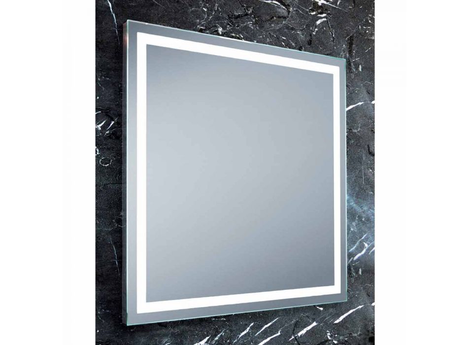 Contemporary bathroom design mirror with Paco LED lighting Viadurini