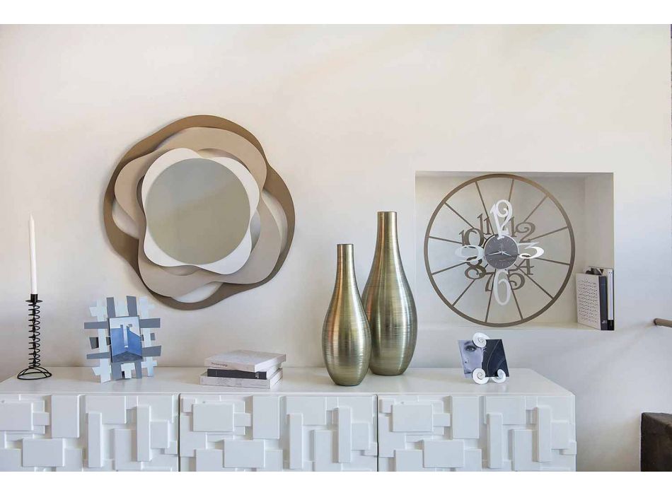 Tricolor Iron Modern Design Wall Mirror Made in Italy - Gertrude Viadurini