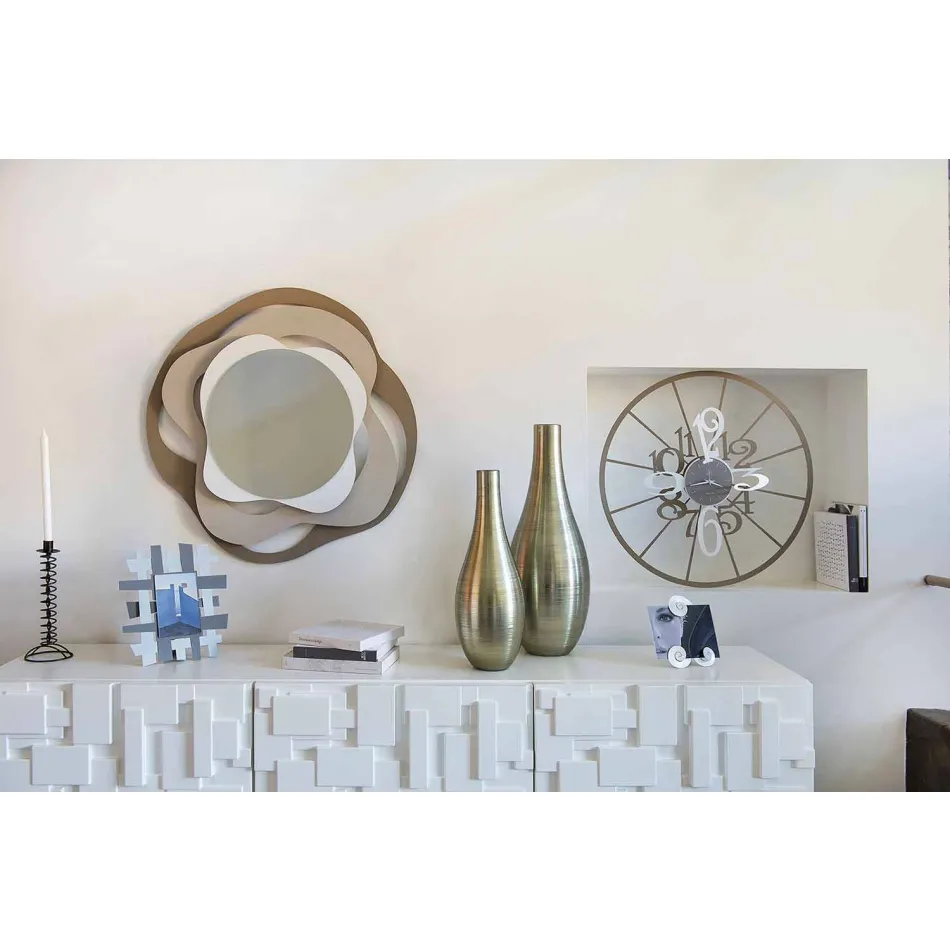 Tricolor Iron Modern Design Wall Mirror Made in Italy - Gertrude Viadurini