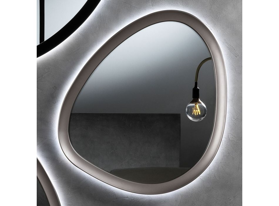 Irregular Shaped Mirror with Backlighting made in Italy - Ride Viadurini