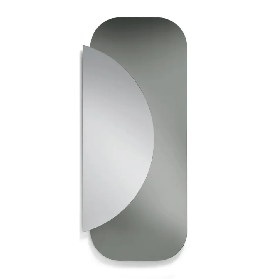 Mirror Made of 2 Overlapping Shaped Sheets Made in Italy - Adelaide Viadurini
