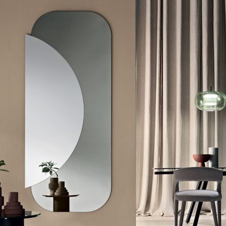 Mirror Made of 2 Overlapping Shaped Sheets Made in Italy - Adelaide Viadurini