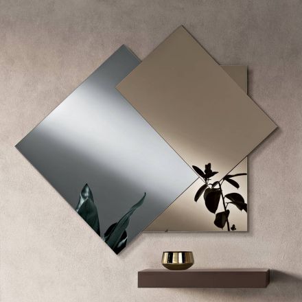 Mirror Made of 3 Overlapping Plates, 2 Bronze and 1 Smoked - Armida Viadurini