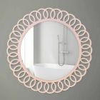 Large Wall Mirror of Decorative and Modern Design in Pink Wood - Crown Viadurini