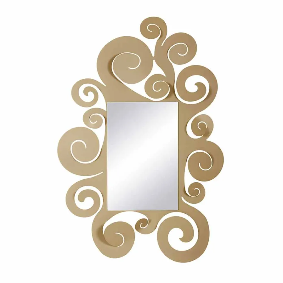 Modern Wall Mirror in Colored Iron Made in Italy - Tiziano Viadurini