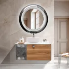 Curved Glass Mirror with Backlit LED Lights - Excelsior Viadurini