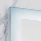 Contemporary mirror with satin glass edges, LED illumination, Ady Viadurini