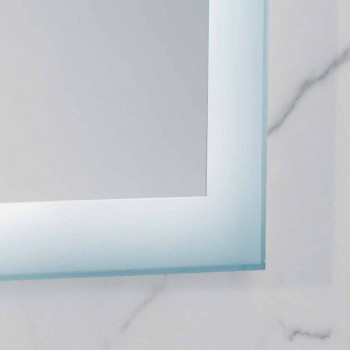 Contemporary mirror with satin glass edges, LED illumination, Ady