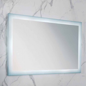 Contemporary mirror with satin glass edges, LED illumination, Ady