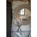 Modern Circular Wall Mirror in Colored Iron Made in Italy - Oregano Viadurini