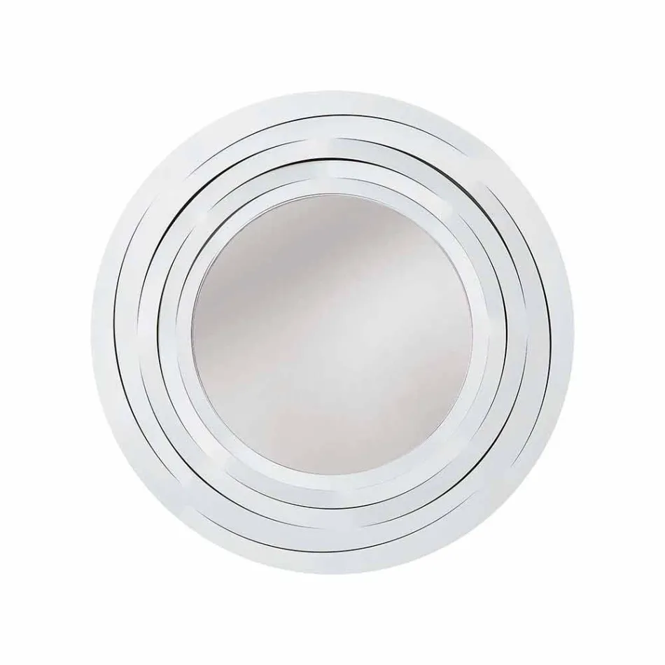 Modern Circular Wall Mirror in Colored Iron Made in Italy - Oregano Viadurini