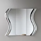 Modular Mirror with Fused Glass Insert Made in Italy - Sorya Viadurini