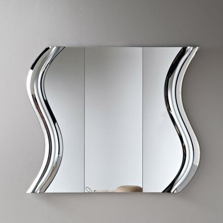 Modular Mirror with Fused Glass Insert Made in Italy - Sorya Viadurini