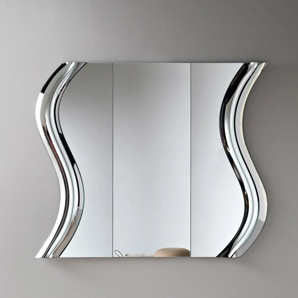 Modular Mirror with Fused Glass Insert Made in Italy - Sorya Viadurini