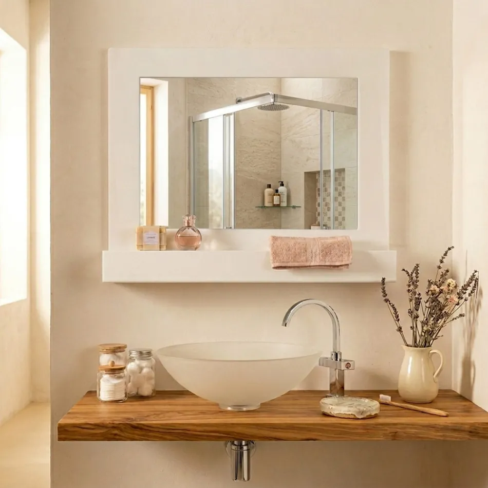 Horizontal Plexiglass Wall Mirror Container Made in Italy - Kiran Viadurini