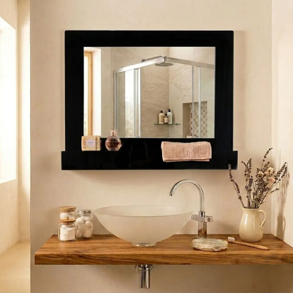 Horizontal Plexiglass Wall Mirror Container Made in Italy - Kiran Viadurini
