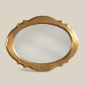 Oval Mirror with Gold Leaf Wood Frame Made in Italy - Florence
