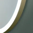 Oval Mirror with Metal Frame and Lights Made in Italy - Mozart Viadurini