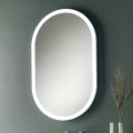 Oval Mirror with Metal Frame and Lights Made in Italy - Mozart