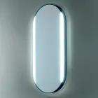 Oval Bathroom Mirror with Side Lights Made in Italy - Albert Viadurini