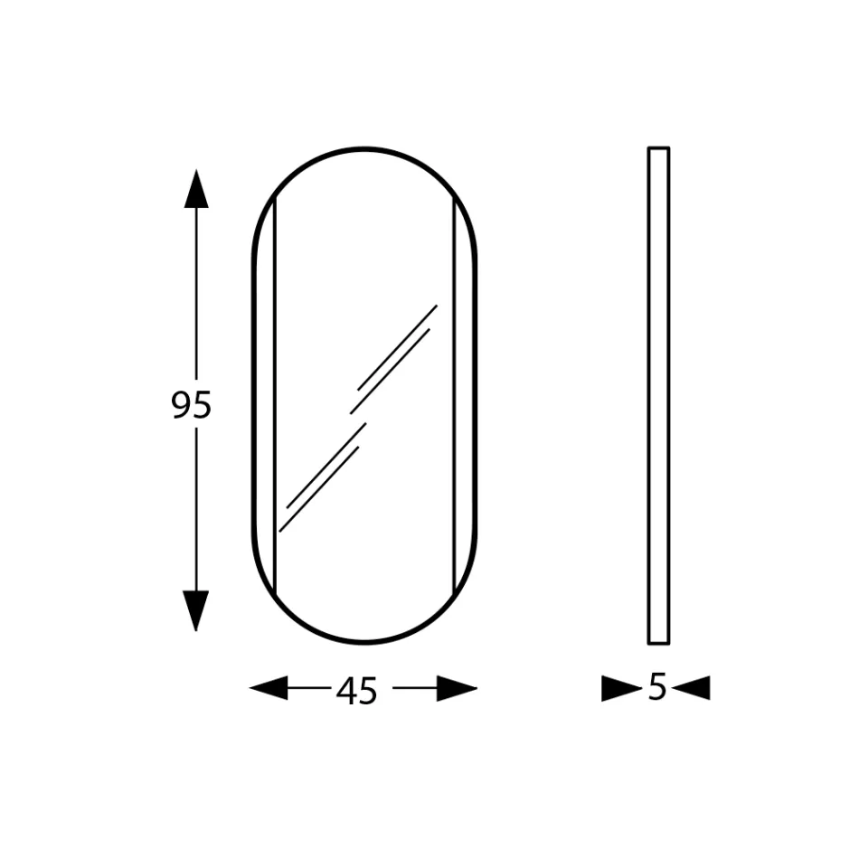 Oval Bathroom Mirror with Side Lights Made in Italy - Albert Viadurini
