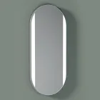 Oval Bathroom Mirror with Side Lights Made in Italy - Albert Viadurini