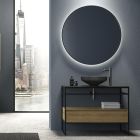 Backlit Wall Mirror with Black Frame Made in Italy - Riflessi Viadurini