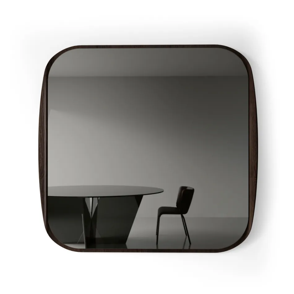 Square Mirror with Wooden Frame, Made in Italy - Vespera Viadurini