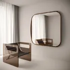 Square Mirror with Wooden Frame, Made in Italy - Vespera Viadurini