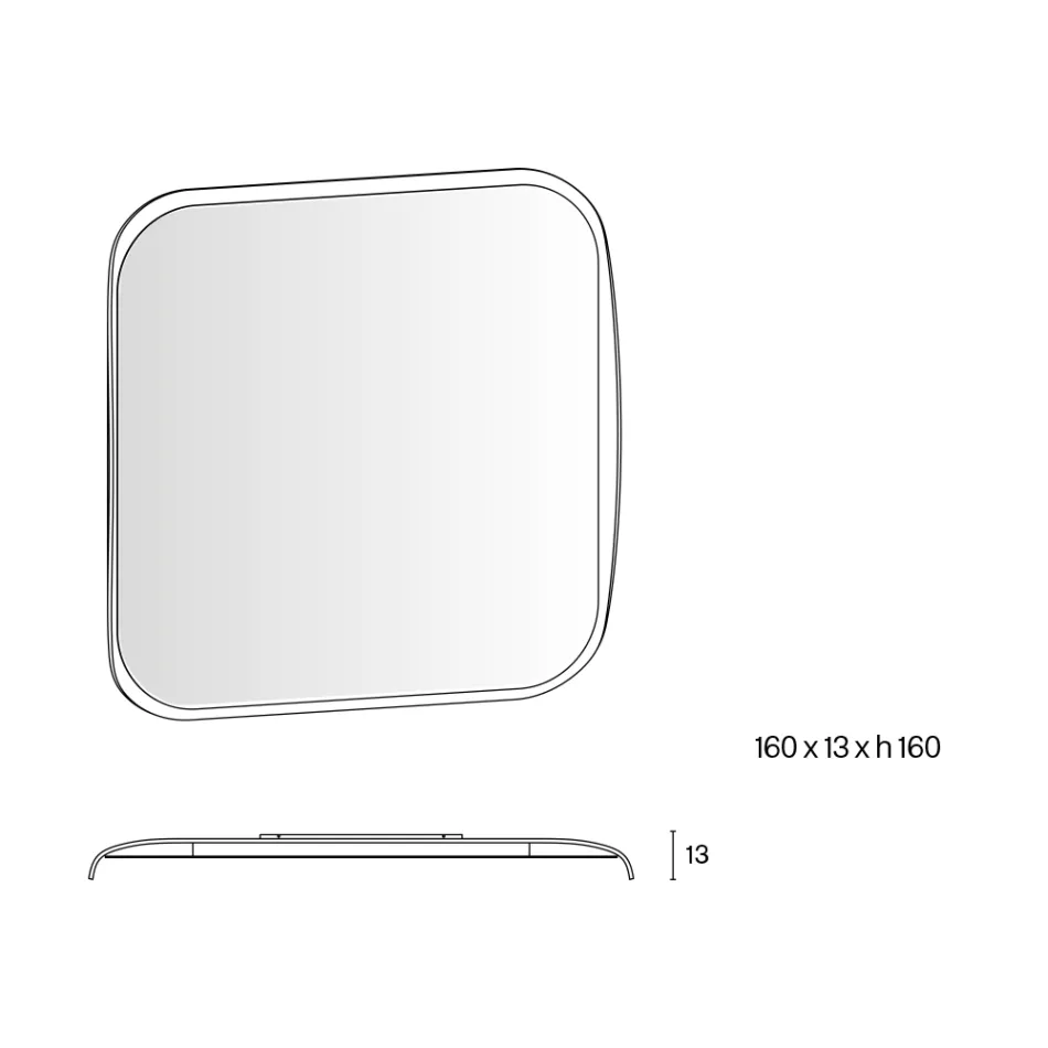 Square Mirror with Wooden Frame, Made in Italy - Vespera Viadurini