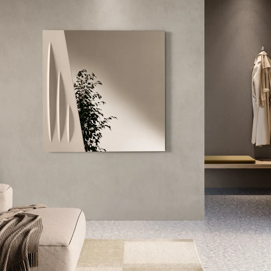 Square Mirror with Two-Color Painted Insert Made in Italy - Elion Viadurini