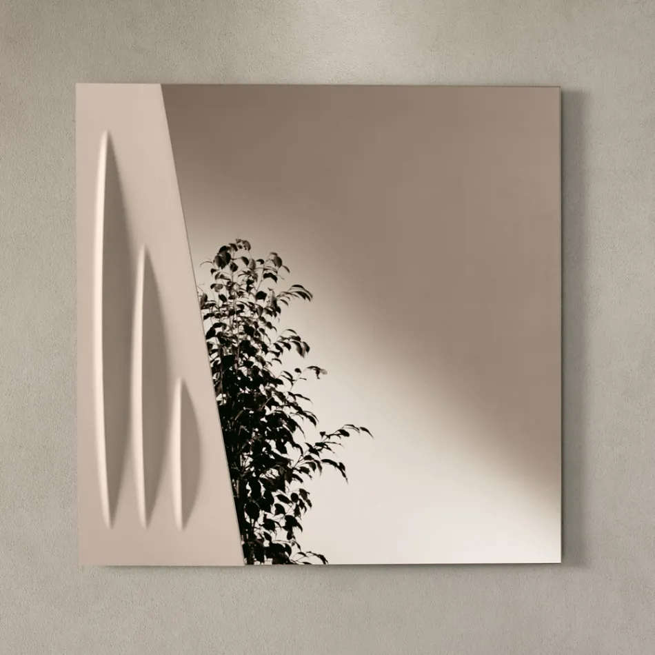 Square Mirror with Two-Color Painted Insert Made in Italy - Elion Viadurini