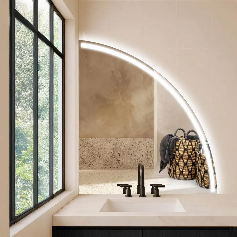 Backlit Mirror with Continuous LED Stripe - Excelsior Viadurini