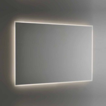 Backlit Bathroom Mirror with Sandblasted Frame Made in Italy - Floriana