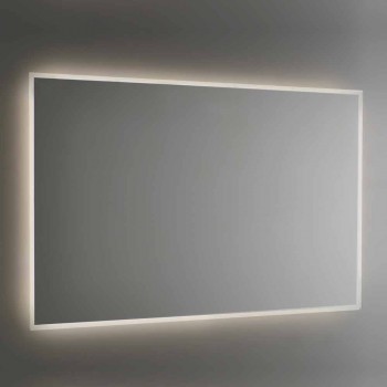 Backlit Bathroom Mirror with Sandblasted Frame Made in Italy - Floriana