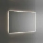 Backlit Bathroom Mirror with Sandblasted Frame Made in Italy - Floriana Viadurini