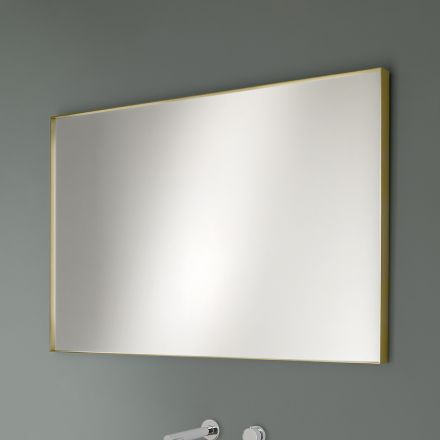 Rectangular Wall Mirror with Bronze, Black, Platinum or Copper Frame - Renga Viadurini