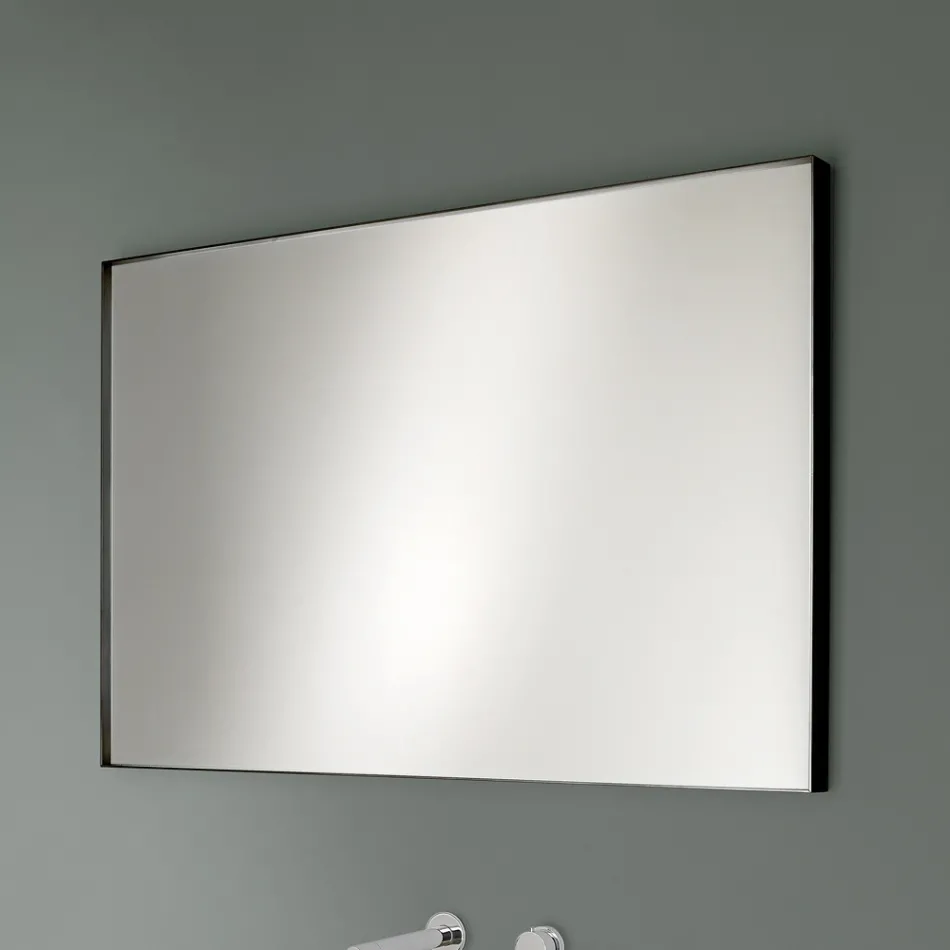 Rectangular Wall Mirror with Bronze, Black, Platinum or Copper Frame - Renga Viadurini