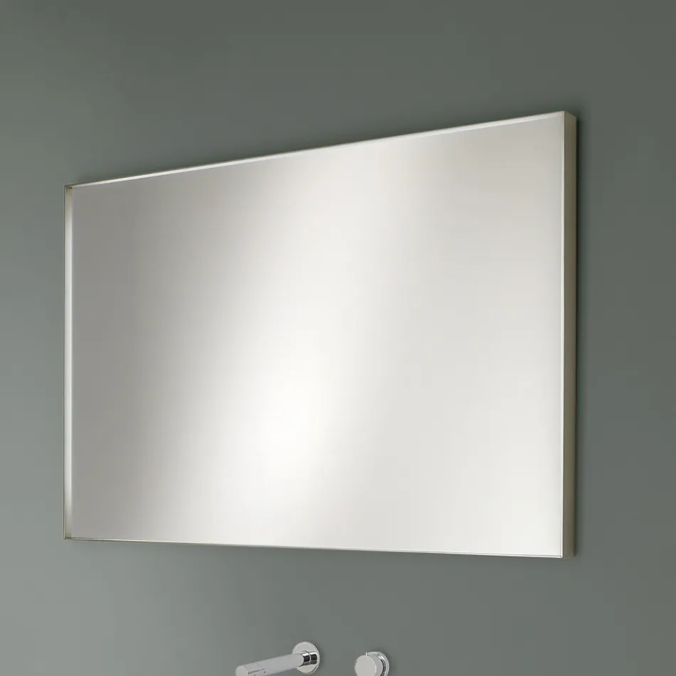 Rectangular Wall Mirror with Bronze, Black, Platinum or Copper Frame - Renga Viadurini
