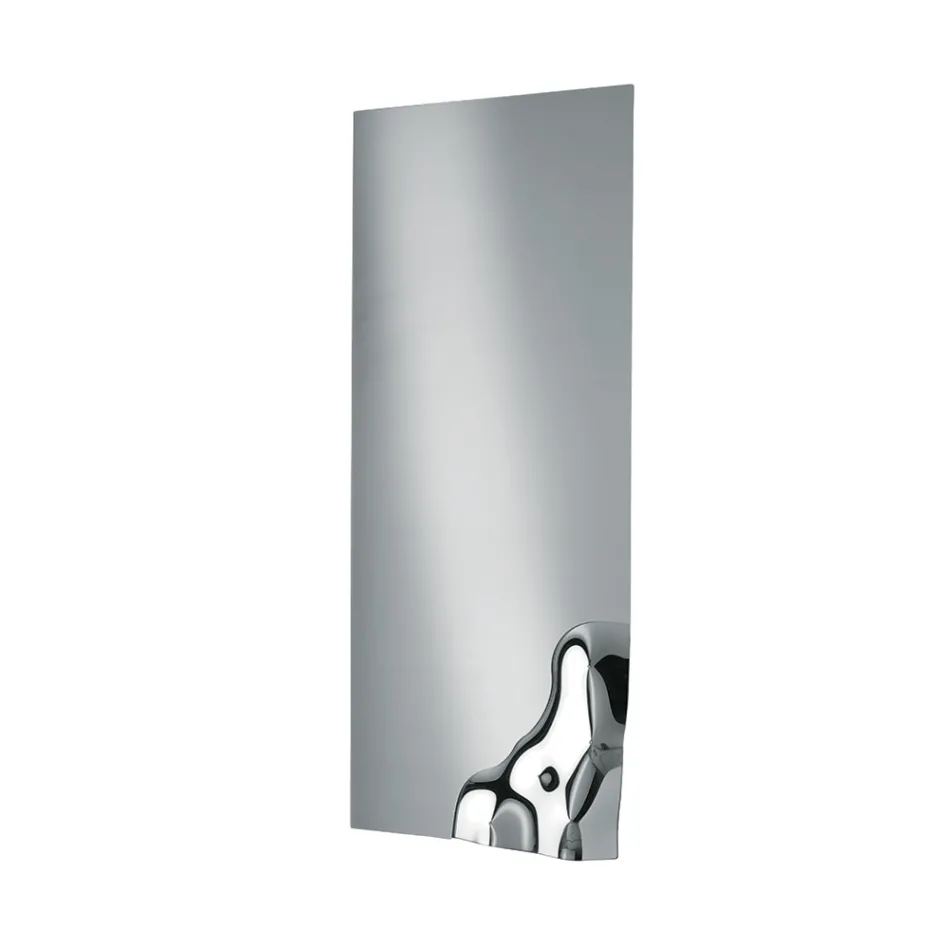 Rectangular Mirror with Corner in Fused Glass Made in Italy - Adelinda Viadurini