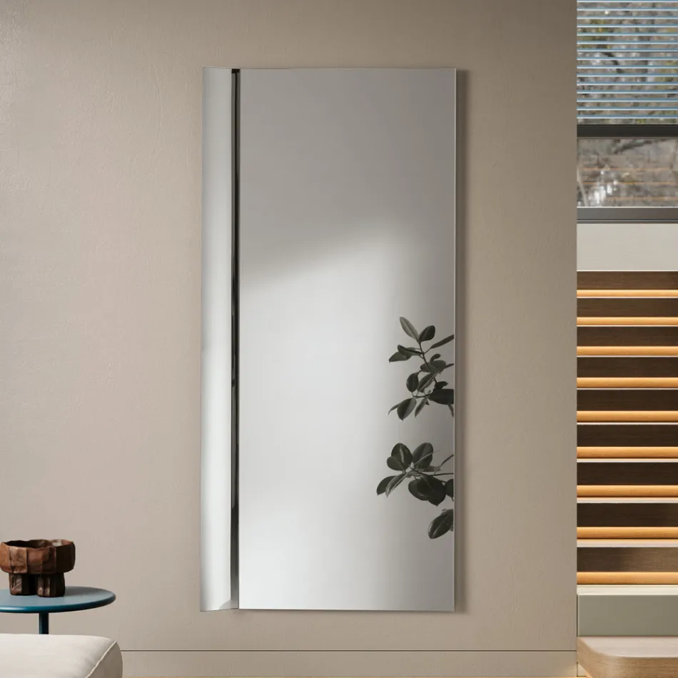Rectangular Mirror with Side Insert in Two Colors Made in Italy - Lumis Viadurini