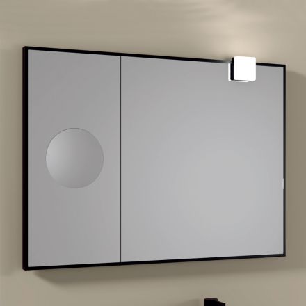 Rectangular Wooden Mirror and Magnifying Mirror Made in Italy - Curie Viadurini