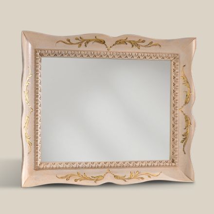 Rectangular White Wood Mirror Classic Style Made in Italy - Florence Viadurini