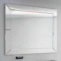 Dedalo modern bathroom mirror with cut glass frame, H120xL120 cm
