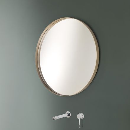 Round Wall Mirror with Bronze, Black, Platinum or Copper Frame - Renga Viadurini