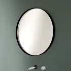 Round Wall Mirror with Bronze, Black, Platinum or Copper Frame - Renga Viadurini
