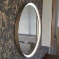 Round Wall Mirror with Metal Frame Various Colors and Led Light - Renga